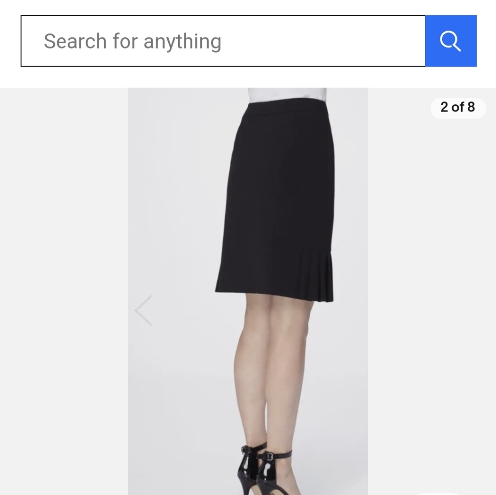 Tahari black pencil pleated skirt sz 4P *K - Picture 7 of 10